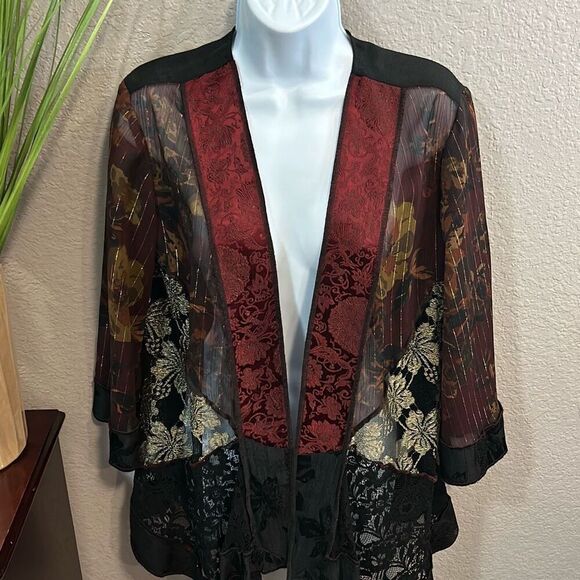 #553 Studio VK, fancy, kimono style open cardigan, size medium - Picture 2 of 11